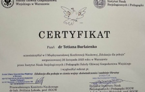 УЧАСТЬ ЗАВІДУВАЧА КАФЕДРИ ЕКОНОМІКИ, ПІДПРИЄМНИЦТВА ТА МЕНЕДЖМЕНТУ НІВЕРСИТЕТУ МЕНЕДЖМЕНТУ ОСВІТИ ТЕТЯНИ БУРЛАЄНКО В I МІЖНАРОДНІЙ КОНФЕРЕНЦІЇ «ОСВІТА ДЛЯ МИРУ ЯК НАГАЛЬНА ПОТРЕБА СУЧАСНОСТІ»